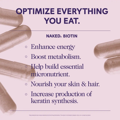 Daily Biotin Supplement | Naked Biotin - 120 Capsules