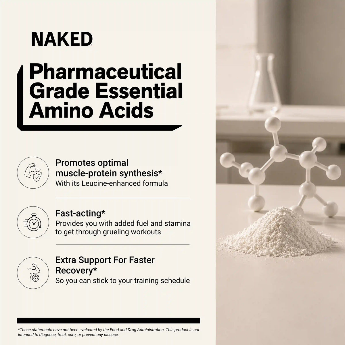 Strawberry Lemonade Essential Amino Acids Supplement | Naked EAAs - 26 Servings