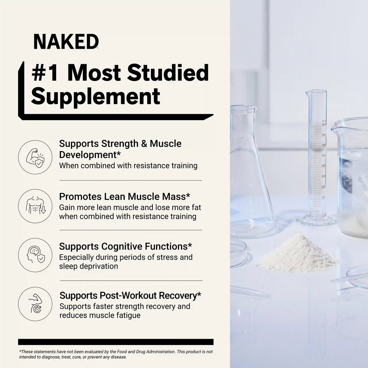 Lemon Lime Creatine Monohydrate Powder | Naked Creatine - 1.1LB