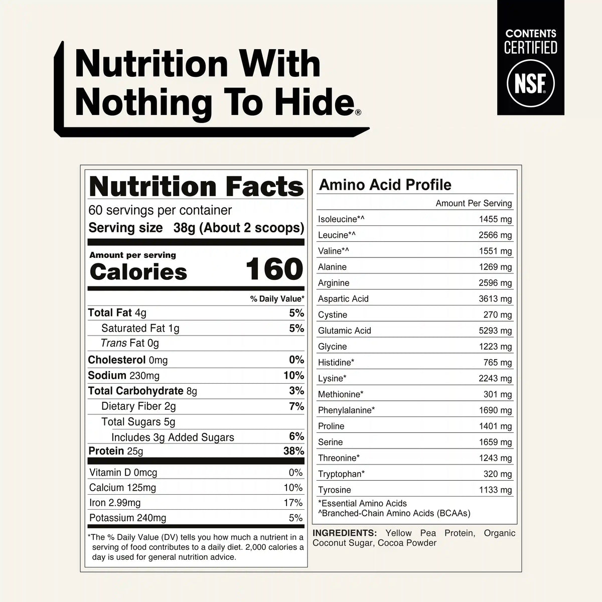 Chocolate Pea Protein Powder | Naked Chocolate Pea - 5LB
