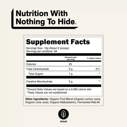 Lemon Lime Creatine Monohydrate Powder | Naked Creatine - 2.2LB