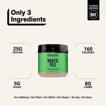 Chocolate Pea Protein Powder | Naked Chocolate Pea - 1LB