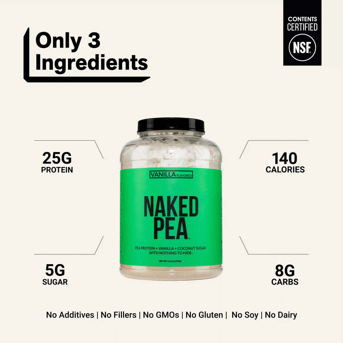 Vanilla Pea Protein Powder | Naked Vanilla Pea - 5LB