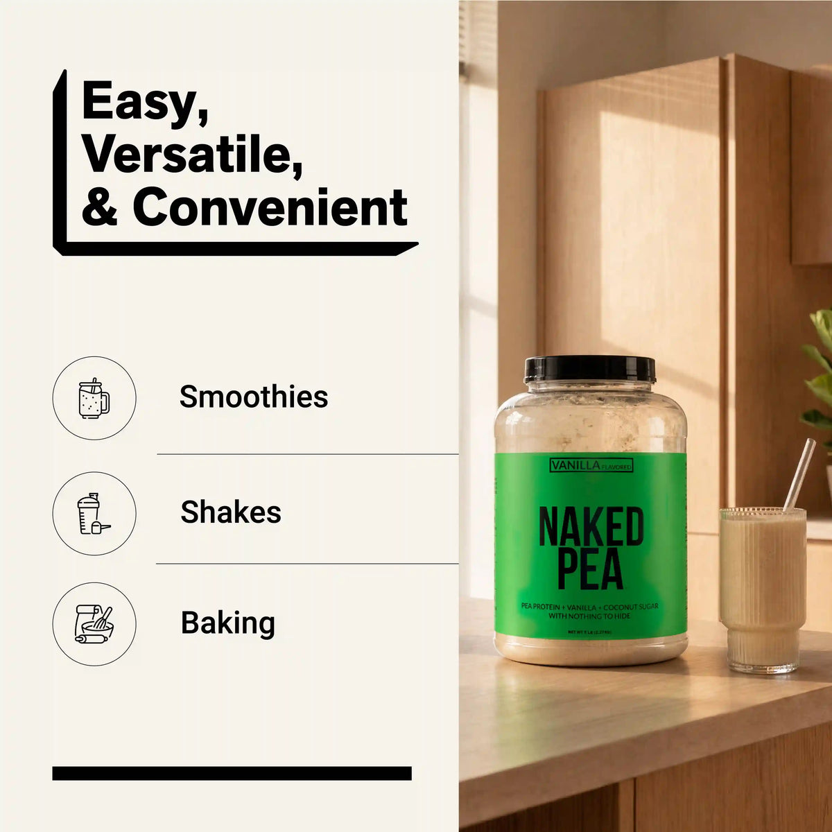 Vanilla Pea Protein Powder | Naked Vanilla Pea - 5LB