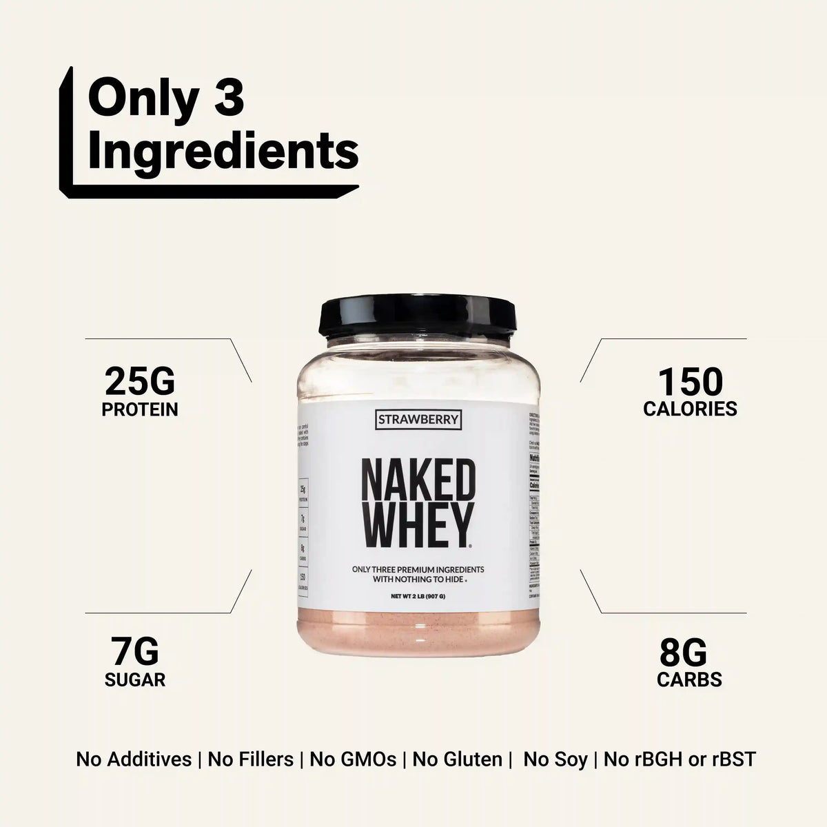 Strawberry Whey Protein Powder | Naked Strawberry Whey - 2LB